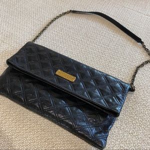 MARC JACOBS Large Eugenie Quilted Foldover Clutch in Black
